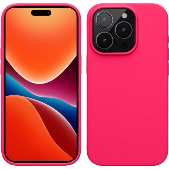 KW iPhone 15 Pro Max Θήκη Σιλικόνης Rubberized TPU - Neon Pink - 61956.77