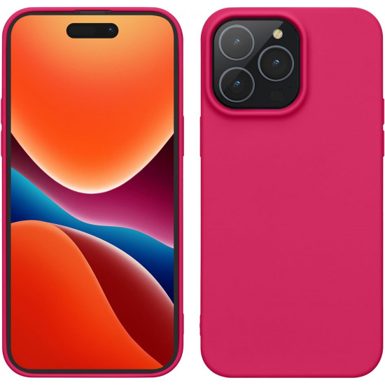 KW iPhone 15 Pro Max Λεπτή Θήκη Σιλικόνης TPU - Neon Pink - 61960.77