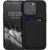 KW iPhone 15 Pro Θήκη Σιλικόνης TPU με Υποδοχή για Κάρτα - Black - 62019.01