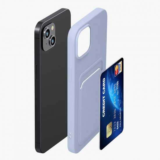 KW iPhone 15 Plus Θήκη Σιλικόνης TPU με Υποδοχή για Κάρτα - Lavender - 62018.108