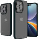 KW iPhone 15 Pro Max Shockproof Σκληρή Θήκη με Πλαίσιο Σιλικόνης - Dark Green / Matte Ημιδιάφανη - 61964.80