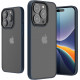 KW iPhone 15 Pro Max Shockproof Σκληρή Θήκη με Πλαίσιο Σιλικόνης - Dark Blue / Matte Ημιδιάφανη - 61964.17