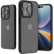 KW iPhone 15 Pro Max Shockproof Σκληρή Θήκη με Πλαίσιο Σιλικόνης - Black / Matte Ημιδιάφανη - 61964.01