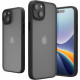 KW iPhone 15 Plus Shockproof Σκληρή Θήκη με Πλαίσιο Σιλικόνης - Black / Matte Ημιδιάφανη - 61962.01