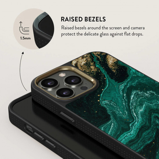 Burga iPhone 15 Pro Elite MagSafe Σκληρή Θήκη με MagSafe - Gold - Emerald Pool