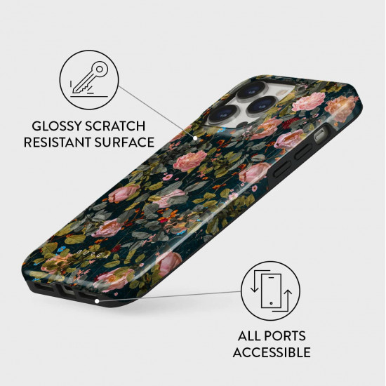 Burga iPhone 15 Pro Fashion Tough MagSafe Σκληρή Θήκη με MagSafe - Bloomy Garden