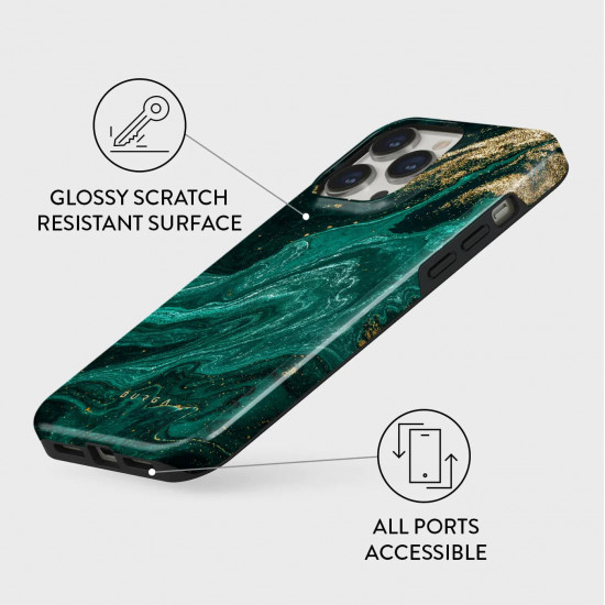 Burga iPhone 15 Pro Max Fashion Tough MagSafe Σκληρή Θήκη με MagSafe - Emerald Pool