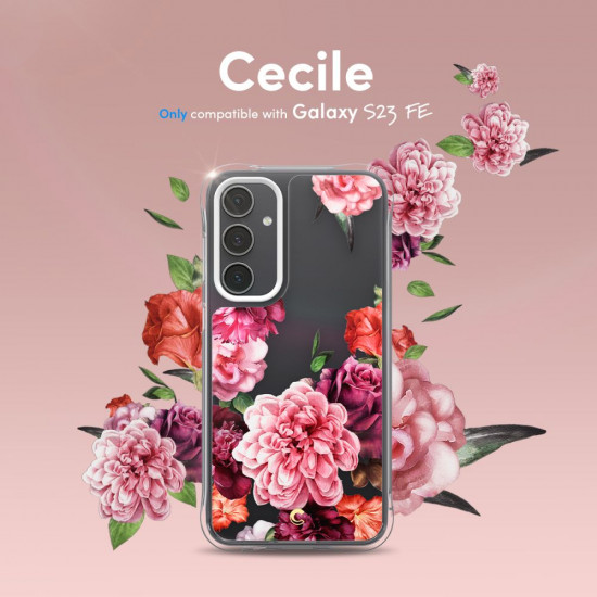 Spigen Cyrill Samsung Galaxy S23 FE Cecile Σκληρή Θήκη με Πλαίσιο Σιλικόνης - Rose Floral