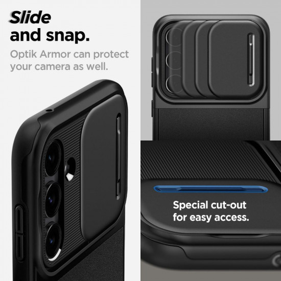 Spigen Samsung Galaxy S23 FE Optik Armor Θήκη Σιλικόνης με Κάλυμμα για την Κάμερα - Abyss Green