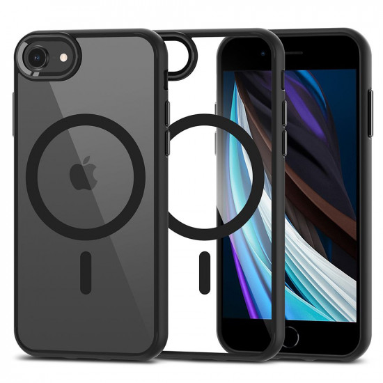 Tech-Protect iPhone SE 2022 / SE 2020 / 7 / 8 MagMat Σκληρή Θήκη με Πλαίσιο Σιλικόνης και MagSafe - Black / Διάφανη