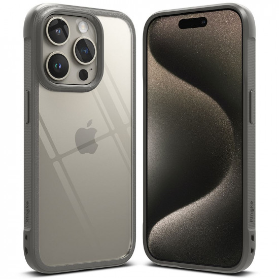 Ringke iPhone 15 Pro Fusion Bold Σκληρή Θήκη με Πλαίσιο Σιλικόνης - Grey / Διάφανη