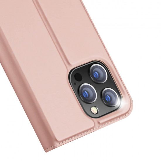 Dux Ducis iPhone 15 Pro Max Flip Stand Case Θήκη Βιβλίο - Rose Gold