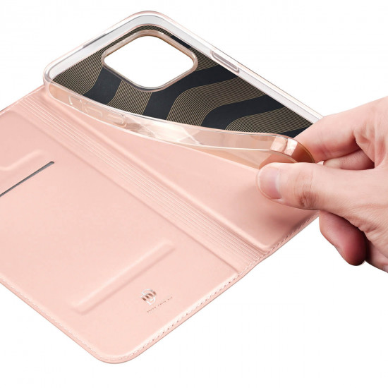 Dux Ducis iPhone 15 Pro Max Flip Stand Case Θήκη Βιβλίο - Rose Gold