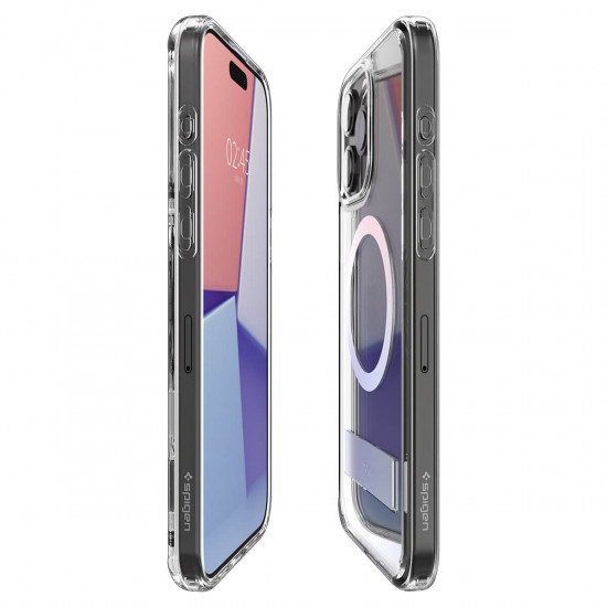 Spigen iPhone 15 Pro Ultra Hybrid S MagSafe Σκληρή Θήκη με Πλαίσιο Σιλικόνης και Stand - Crystal Clear