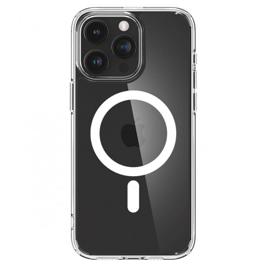 Spigen iPhone 15 Pro Max Crystal Hybrid Mag Σκληρή Θήκη με Πλαίσιο Σιλικόνης Και MagSafe - White