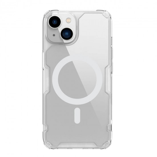 Nillkin iPhone 15 Plus Nature Pro Magnetic - Σκληρή Θήκη με Πλαίσιο Σιλικόνης και MagSafe - Διάφανη / White