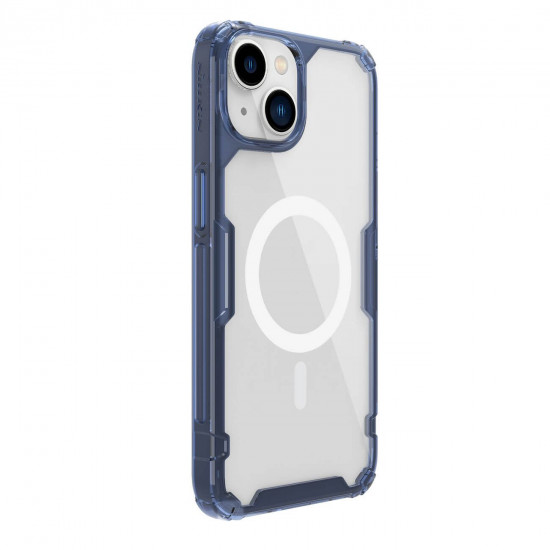 Nillkin iPhone 15 Plus Nature Pro Magnetic - Σκληρή Θήκη με Πλαίσιο Σιλικόνης και MagSafe - Διάφανη / Blue