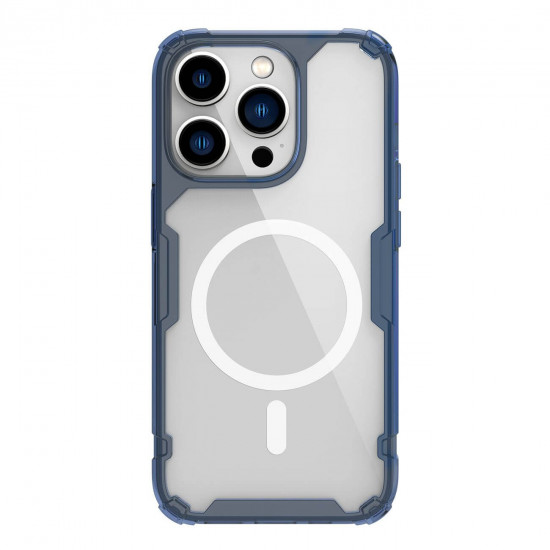 Nillkin iPhone 15 Pro Max Nature Pro Magnetic - Σκληρή Θήκη με Πλαίσιο Σιλικόνης και MagSafe - Διάφανη / Blue