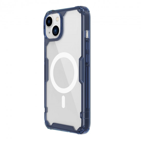 Nillkin iPhone 15 Nature Pro Magnetic - Σκληρή Θήκη με Πλαίσιο Σιλικόνης και MagSafe - Διάφανη / Blue