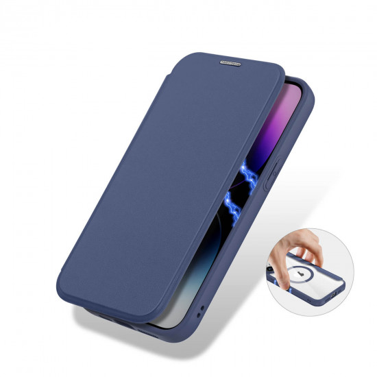 Dux Ducis iPhone 15 Pro Max Skin X Pro Magnetic Flip Case Θήκη Βιβλίο με MagSafe - Blue