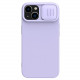 Nillkin iPhone 15 Plus CamShield Silky Θήκη Σιλικόνης με Κάλυμμα για την Κάμερα - Purple