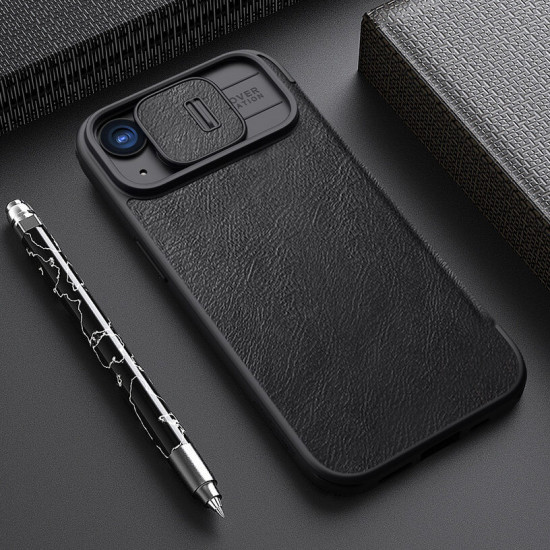 Nillkin iPhone 15 Plus Qin Pro Leather Θήκη Βιβλίο με Κάλυμμα για την Κάμερα - Black