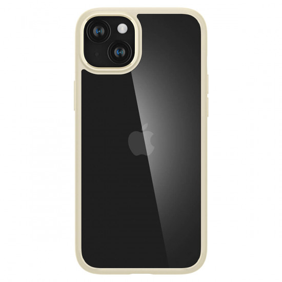 Spigen iPhone 15 Plus Crystal Hybrid Σκληρή Θήκη με Πλαίσιο Σιλικόνης - Beige