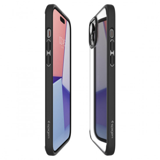 Spigen iPhone 15 Crystal Hybrid Σκληρή Θήκη με Πλαίσιο Σιλικόνης - Black