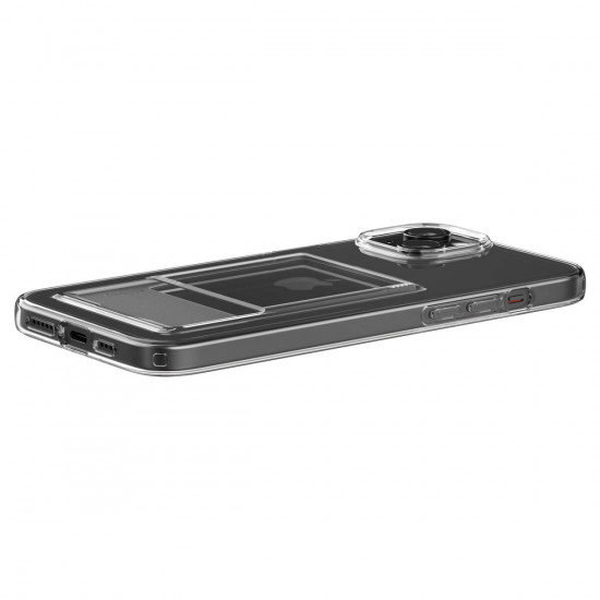 Spigen iPhone 15 Crystal Slot Θήκη Σιλικόνης με Υποδοχή για Κάρτα - Crystal Clear