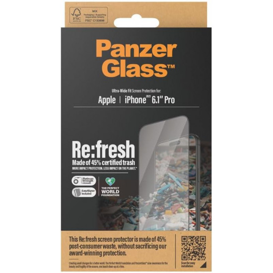 PanzerGlass iPhone 15 Pro Refresh Ultra-Wide Fit Easy Aligner Full Screen Αντιχαρακτικό Γυαλί Οθόνης - Black