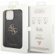 Guess iPhone 15 Pro - 4G Big Metal Logo Θήκη με Επένδυση Συνθετικού Δέρματος - Grey - GUHCP15L4GMGGR