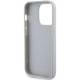 Guess iPhone 15 Pro Max 4G Strass Metal Logo Θήκη με Επένδυση Συνθετικού Δέρματος - Silver - GUHCP15XPS4DGPS
