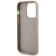 Guess iPhone 15 Pro 4G Strass Metal Logo Θήκη με Επένδυση Συνθετικού Δέρματος - Gold - GUHCP15LPS4DGPD