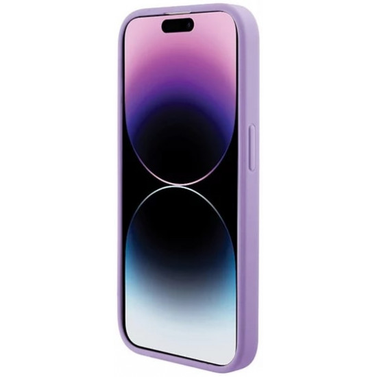 Guess iPhone 15 Plus Saffiano MagSafe Σκληρή Θήκη με Πλαίσιο Σιλικόνης και MagSafe - Purple - GUHMP15MPSAHMCU