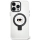 Karl Lagerfeld iPhone 15 Pro Max Ring Stand Karl Head MagSafe Σκληρή Θήκη με Πλαίσιο Σιλικόνης και MagSafe - White - KLHMP15XHMRSKHH