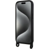 Karl Lagerfeld iPhone 15 Crossbody Silicone Ikonik Σκληρή Θήκη με Πλαίσιο Σιλικόνης και Λουράκι - Black - KLHCP15SSCBSKNK
