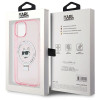 Karl Lagerfeld iPhone 15 Ring Stand Choupette Head MagSafe Σκληρή Θήκη με Πλαίσιο Σιλικόνης και MagSafe - Διάφανη / Pink - KLHMP15SHMRSCHP