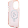 Karl Lagerfeld iPhone 15 Pro Ring Stand Karl and Choupette MagSafe Σκληρή Θήκη με Πλαίσιο Σιλικόνης και MagSafe - Διάφανη / Pink - KLHMP15LHMRSKCP