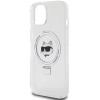 Karl Lagerfeld iPhone 15 Ring Stand Choupette Head MagSafe Σκληρή Θήκη με Πλαίσιο Σιλικόνης και MagSafe - Διάφανη / Silver - KLHMP15SHMRSCHH