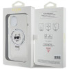 Karl Lagerfeld iPhone 15 Ring Stand Choupette Head MagSafe Σκληρή Θήκη με Πλαίσιο Σιλικόνης και MagSafe - Διάφανη / Silver - KLHMP15SHMRSCHH