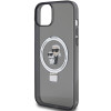 Karl Lagerfeld iPhone 15 Plus Ring Stand Karl and Choupette MagSafe Σκληρή Θήκη με Πλαίσιο Σιλικόνης και MagSafe - Διάφανη / Black - KLHMP15MHMRSKCK