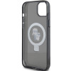 Karl Lagerfeld iPhone 15 Plus Ring Stand Karl and Choupette MagSafe Σκληρή Θήκη με Πλαίσιο Σιλικόνης και MagSafe - Διάφανη / Black - KLHMP15MHMRSKCK