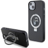 Karl Lagerfeld iPhone 15 Plus Ring Stand Karl and Choupette MagSafe Σκληρή Θήκη με Πλαίσιο Σιλικόνης και MagSafe - Διάφανη / Black - KLHMP15MHMRSKCK