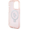 Karl Lagerfeld iPhone 15 Pro Max Ring Stand Karl and Choupette MagSafe Σκληρή Θήκη με Πλαίσιο Σιλικόνης και MagSafe - Διάφανη / Pink - KLHMP15XHMRSKCP