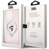 Karl Lagerfeld iPhone 15 Pro Max Ring Stand Karl and Choupette MagSafe Σκληρή Θήκη με Πλαίσιο Σιλικόνης και MagSafe - Διάφανη / Pink - KLHMP15XHMRSKCP
