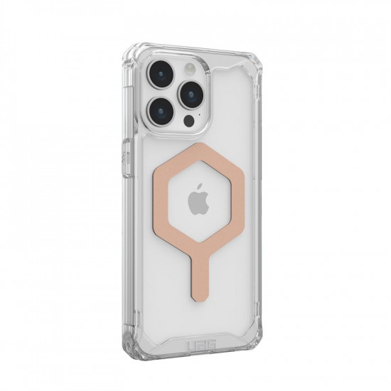 UAG iPhone 15 Pro Max Plyo Series Θήκη Υψηλής Προστασίας με MagSafe - Ice / Rose Gold - Διάφανη
