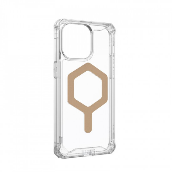 UAG iPhone 15 Pro Max Plyo Series Θήκη Υψηλής Προστασίας με MagSafe - Ice / Gold - Διάφανη