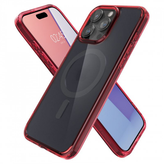 Spigen iPhone 15 Pro Max Ultra Hybrid Mag Σκληρή Θήκη με Πλαίσιο Σιλικόνης Και MagSafe - Frost Deep Red