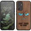 KW Samsung Galaxy A54 5G Θήκη από Φυσικό Ξύλο - Design Mother of Pearl Don't Touch my Phone - Dark Brown - 60799.08