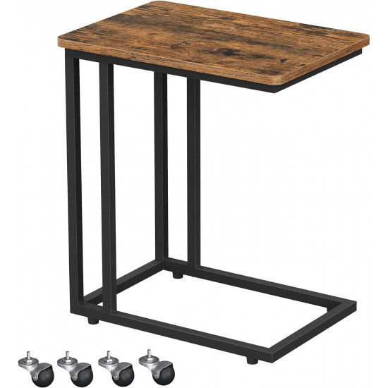 Vasagle Βοηθητικό Τραπέζι σε Ρόδες με Ξύλινη Επιφάνεια και Μεταλλική Βάση - Rustic Brown / Black - LNT50X